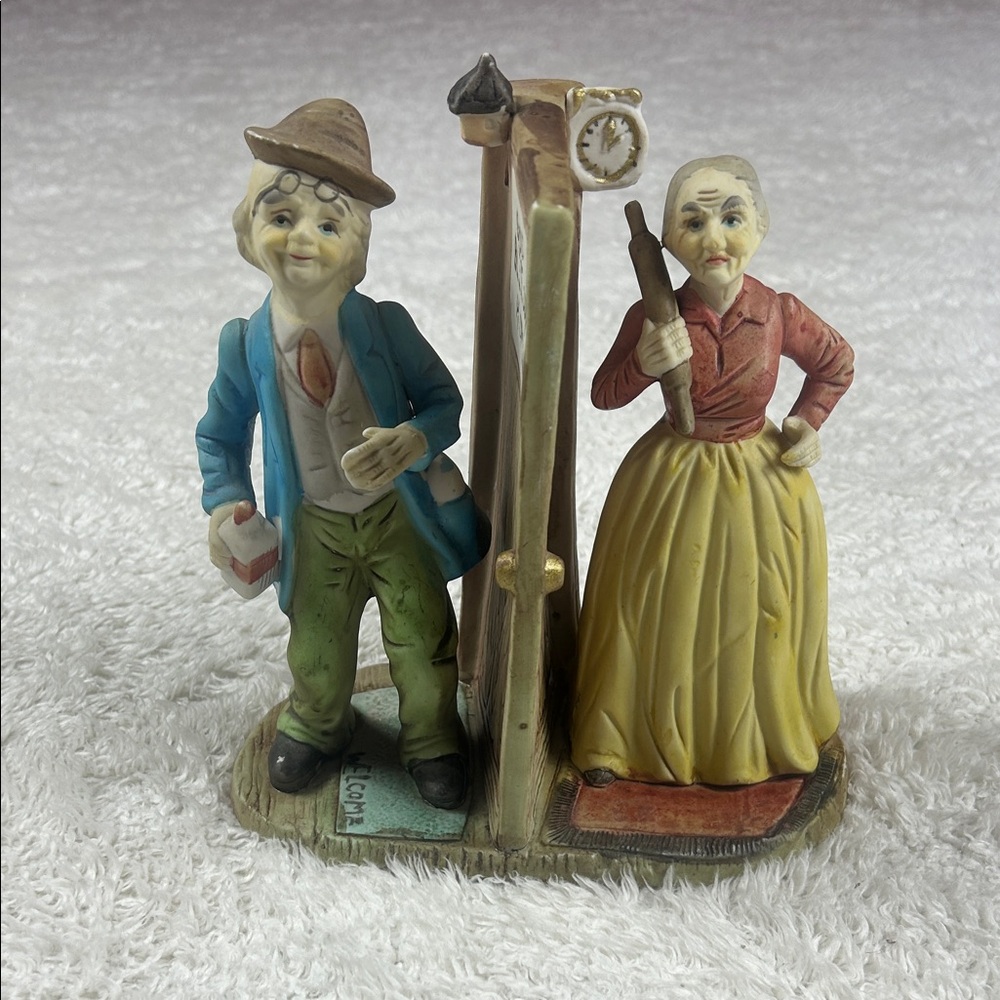 Vintage Bruno Merli God Bless Our Home Figurine Drunk Husband Angry Wife